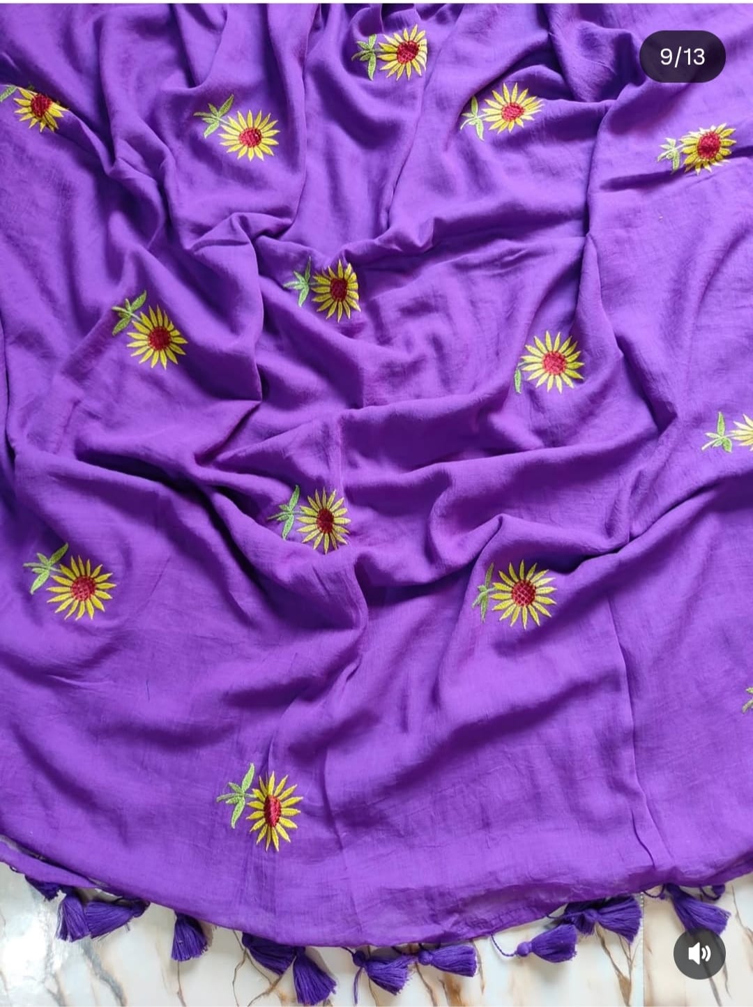 Sunflower Bloom  Mul Cotton Saree