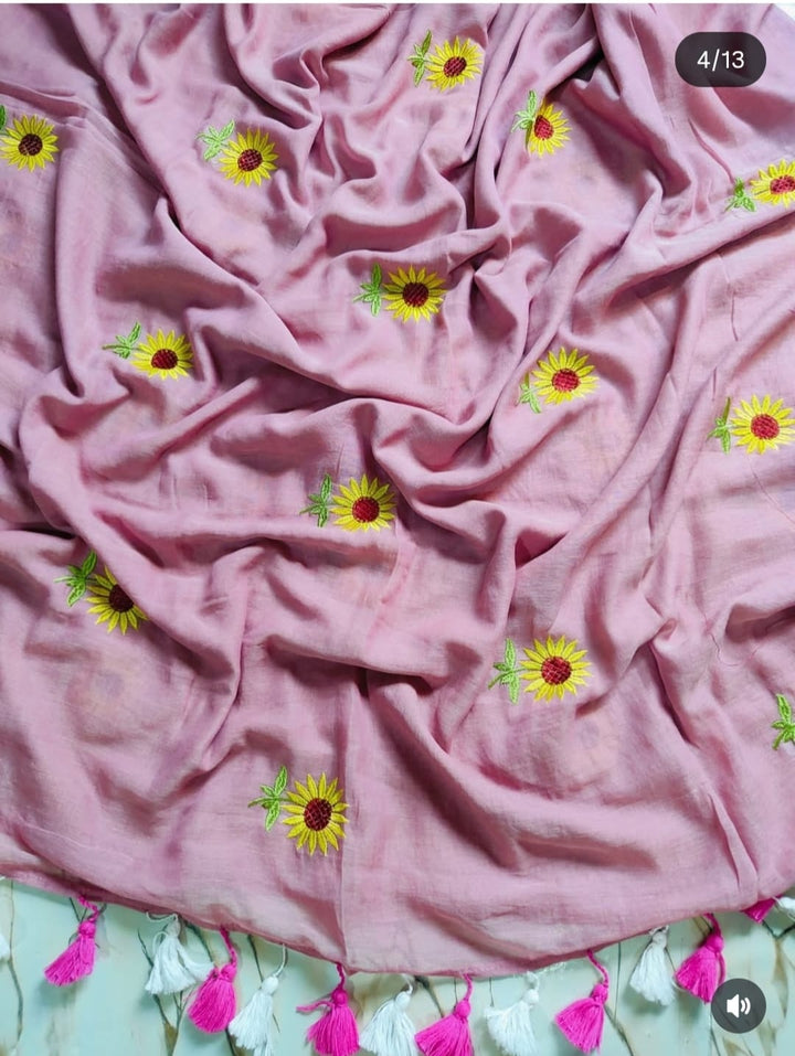 Sunflower Bloom  Mul Cotton Saree
