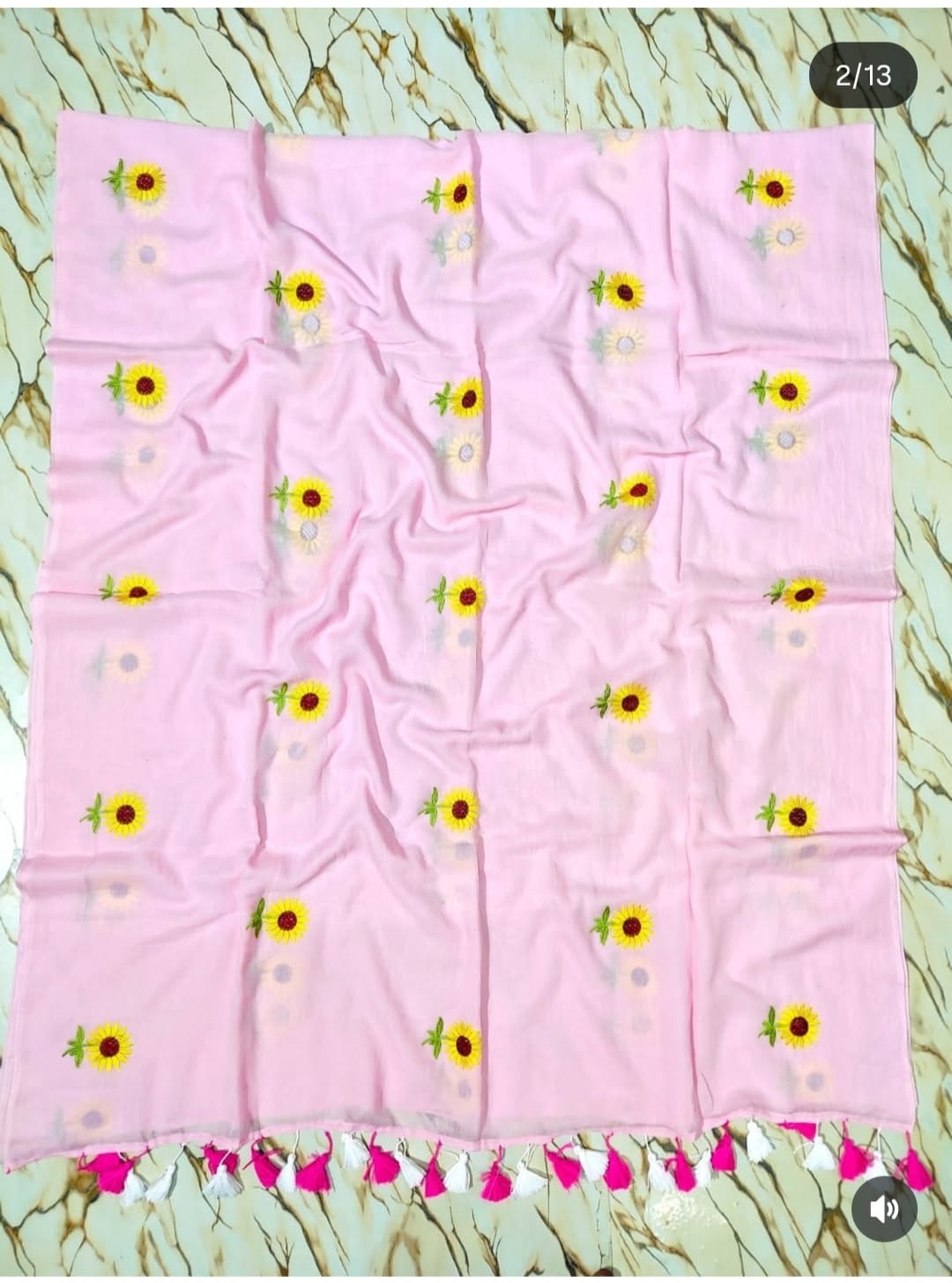 Sunflower Bloom  Mul Cotton Saree