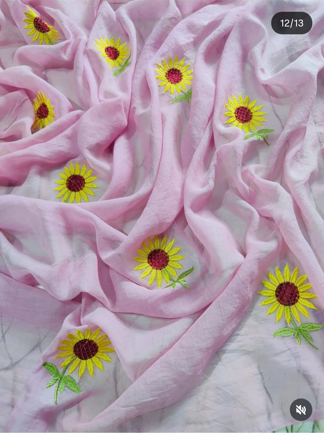Sunflower Bloom  Mul Cotton Saree
