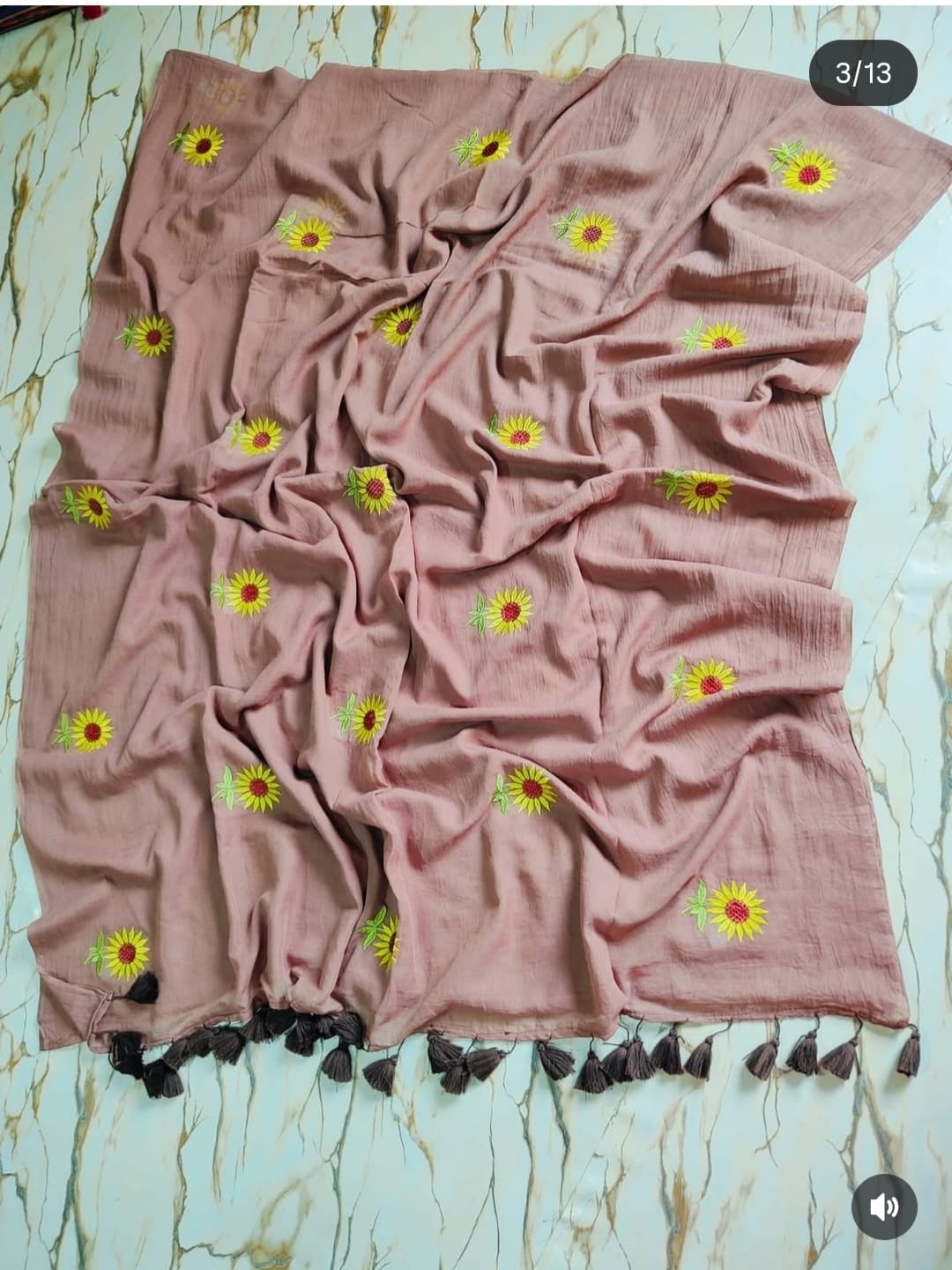Sunflower Bloom  Mul Cotton Saree