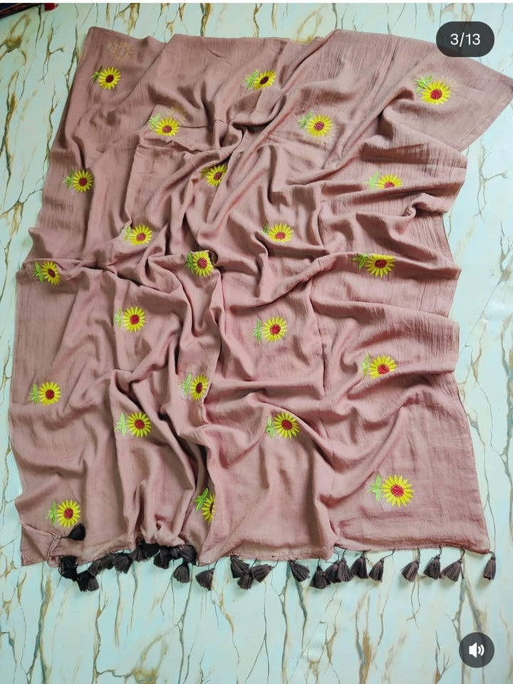 Sunflower Bloom  Mul Cotton Saree