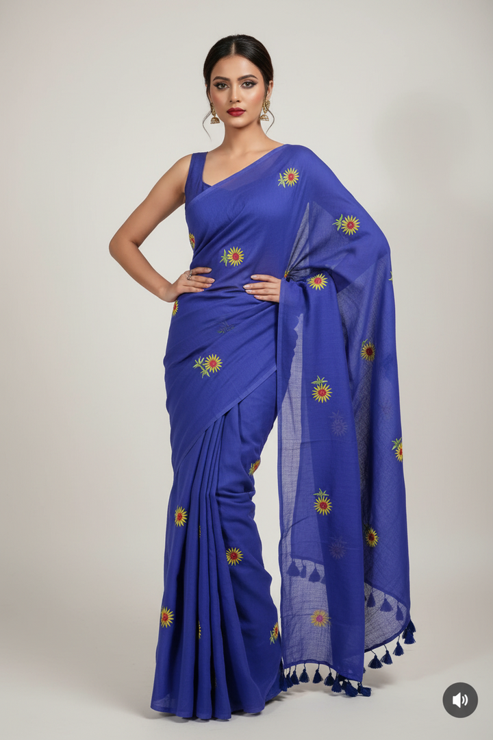 Sunflower Bloom  Mul Cotton Saree