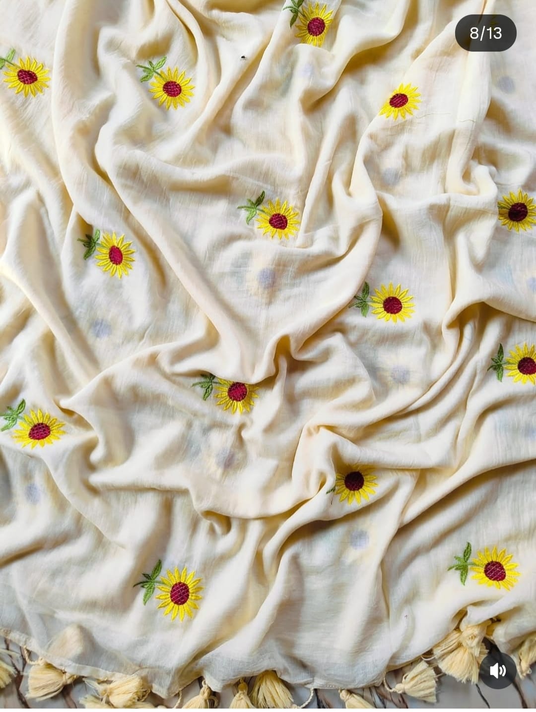 Sunflower Bloom  Mul Cotton Saree
