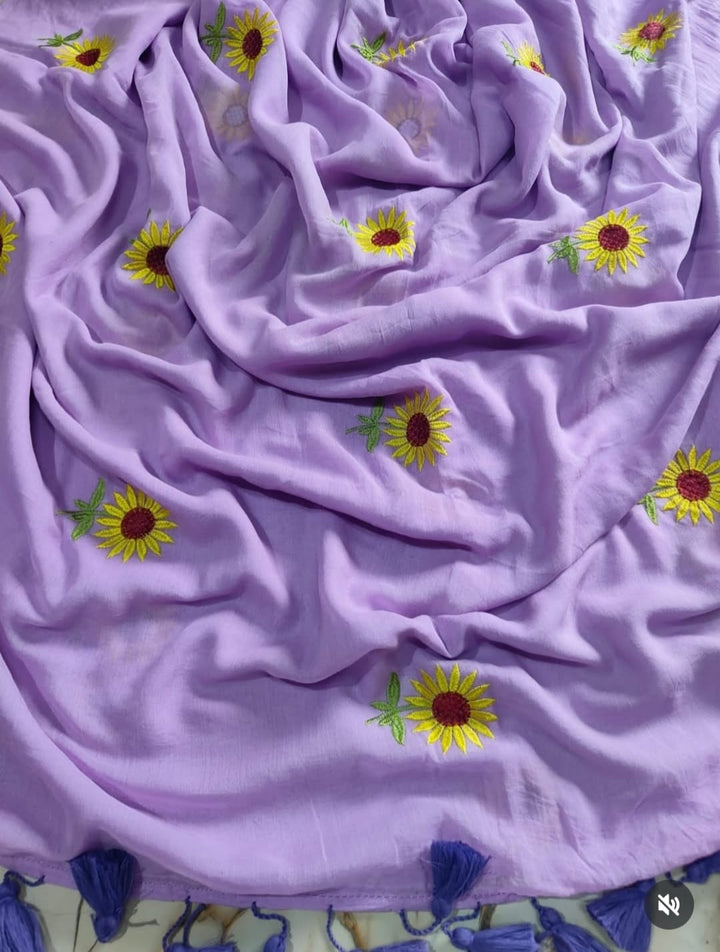 Sunflower Bloom  Mul Cotton Saree