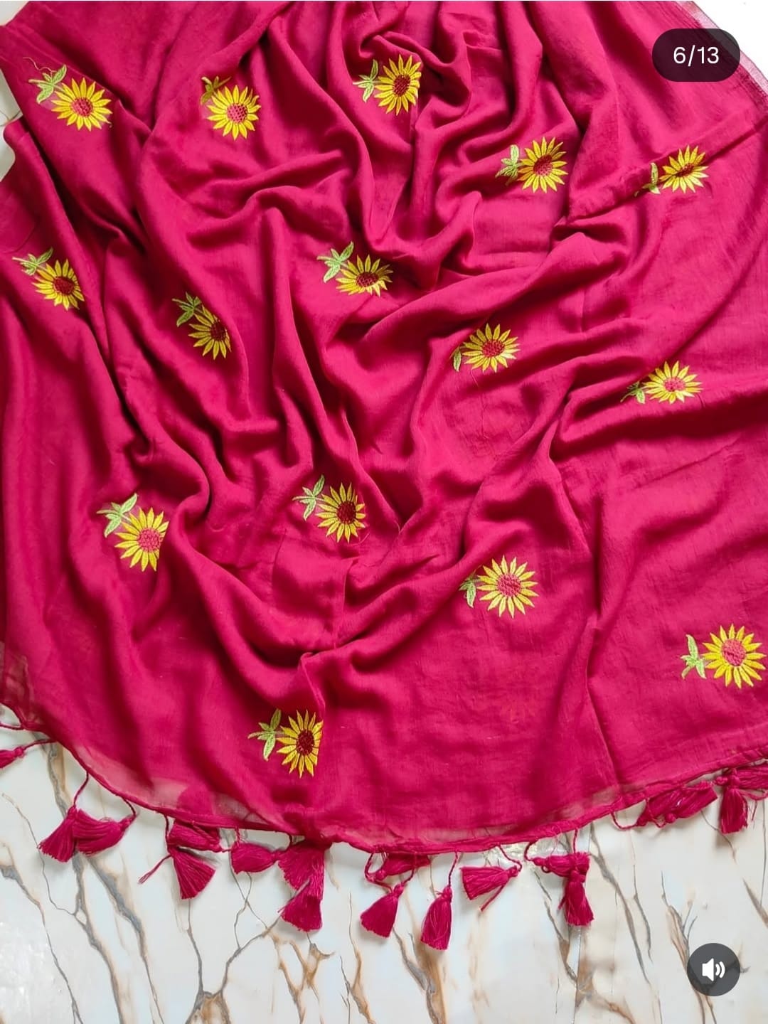 Sunflower Bloom  Mul Cotton Saree
