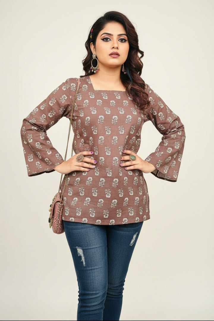 Awesome Brown Cotton Kurti