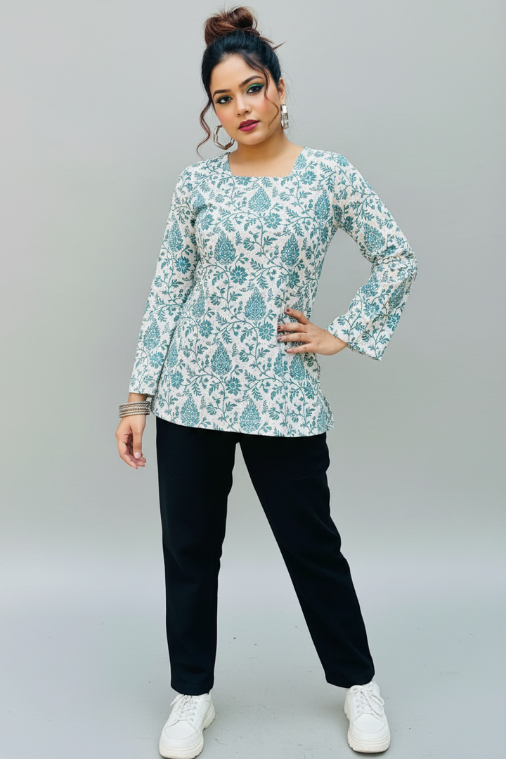 Smart In White-Pure Cotton Kurti