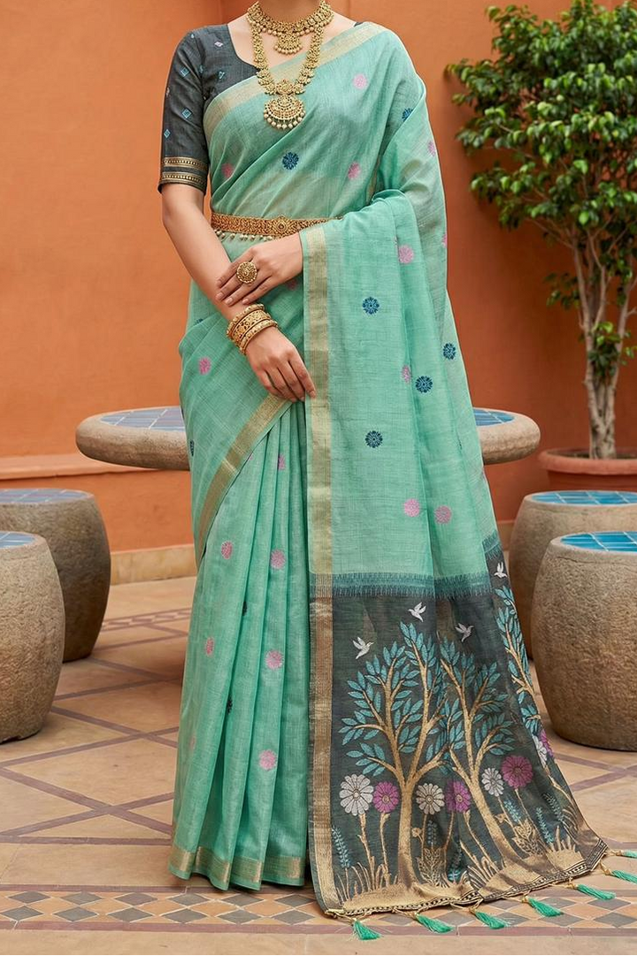 Vrindavan Bloom Muga Cotton Saree