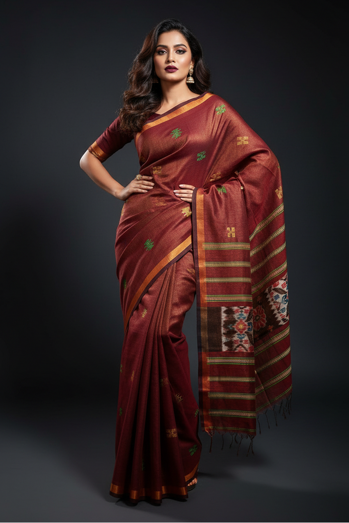 Oithijjo Rekha Kotki Cotton Silk Tissu Saree