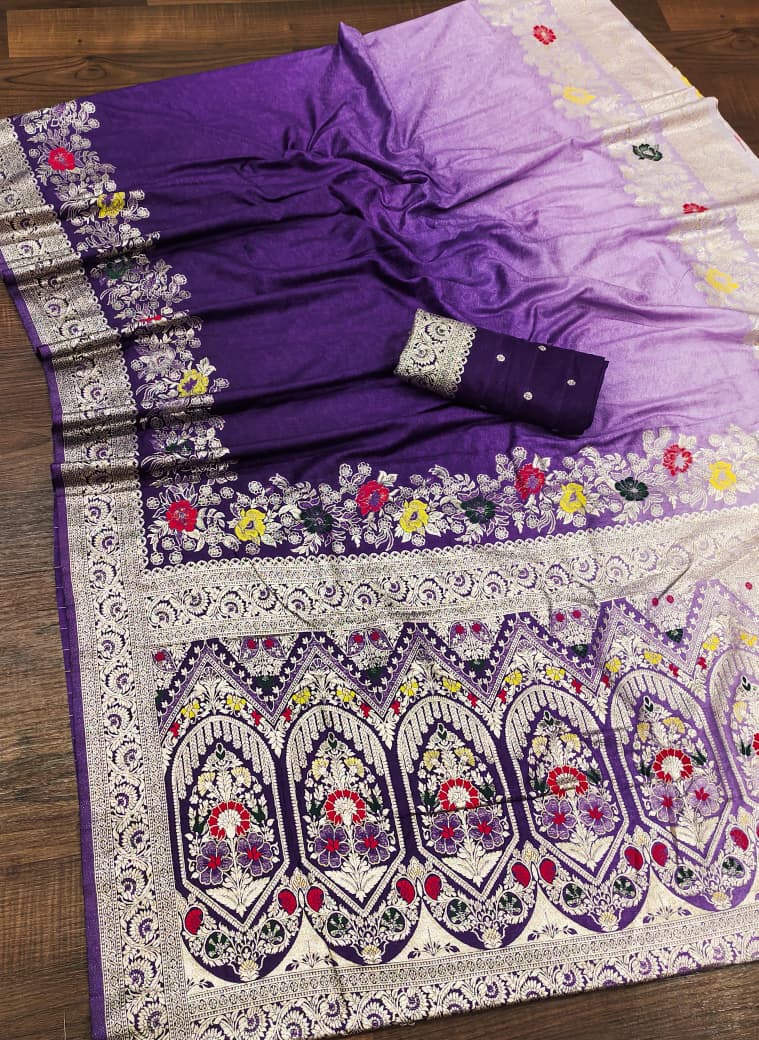 Abstract Weave Viscose Dolla Silk Saree