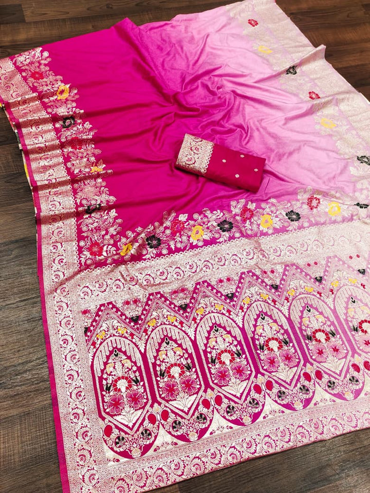 Abstract Weave Viscose Dolla Silk Saree