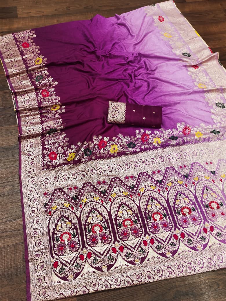 Abstract Weave Viscose Dolla Silk Saree