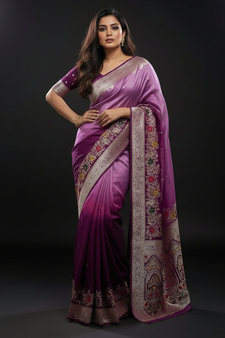 Abstract Weave Viscose Dolla Silk Saree