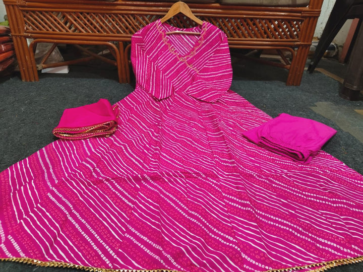 Leherika Anarkali Cotton Kurti Set
