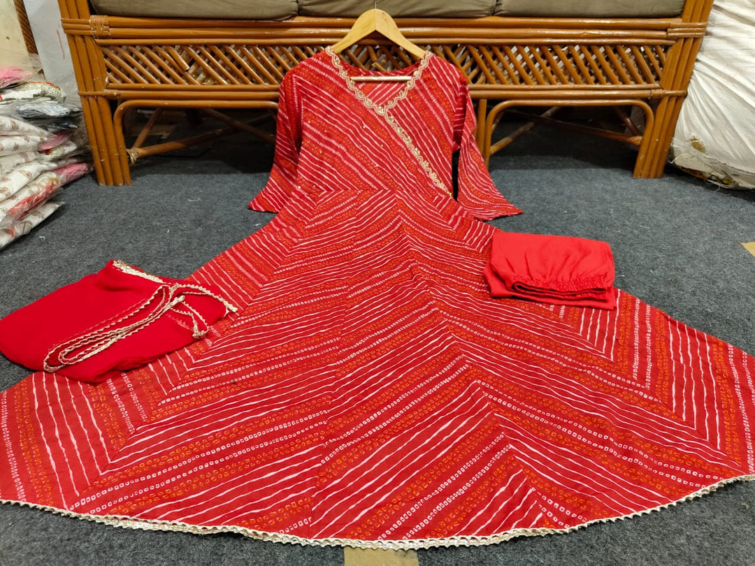 Leherika Anarkali Cotton Kurti Set