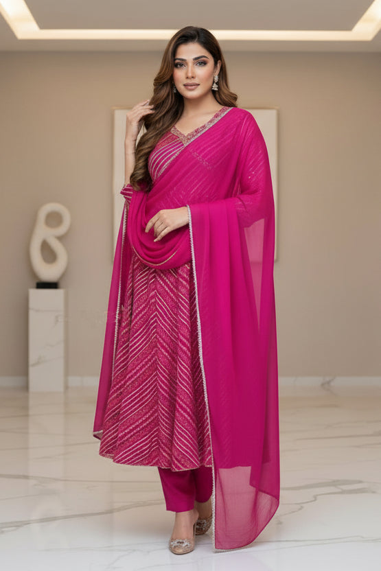 Leherika Anarkali Cotton Kurti Set