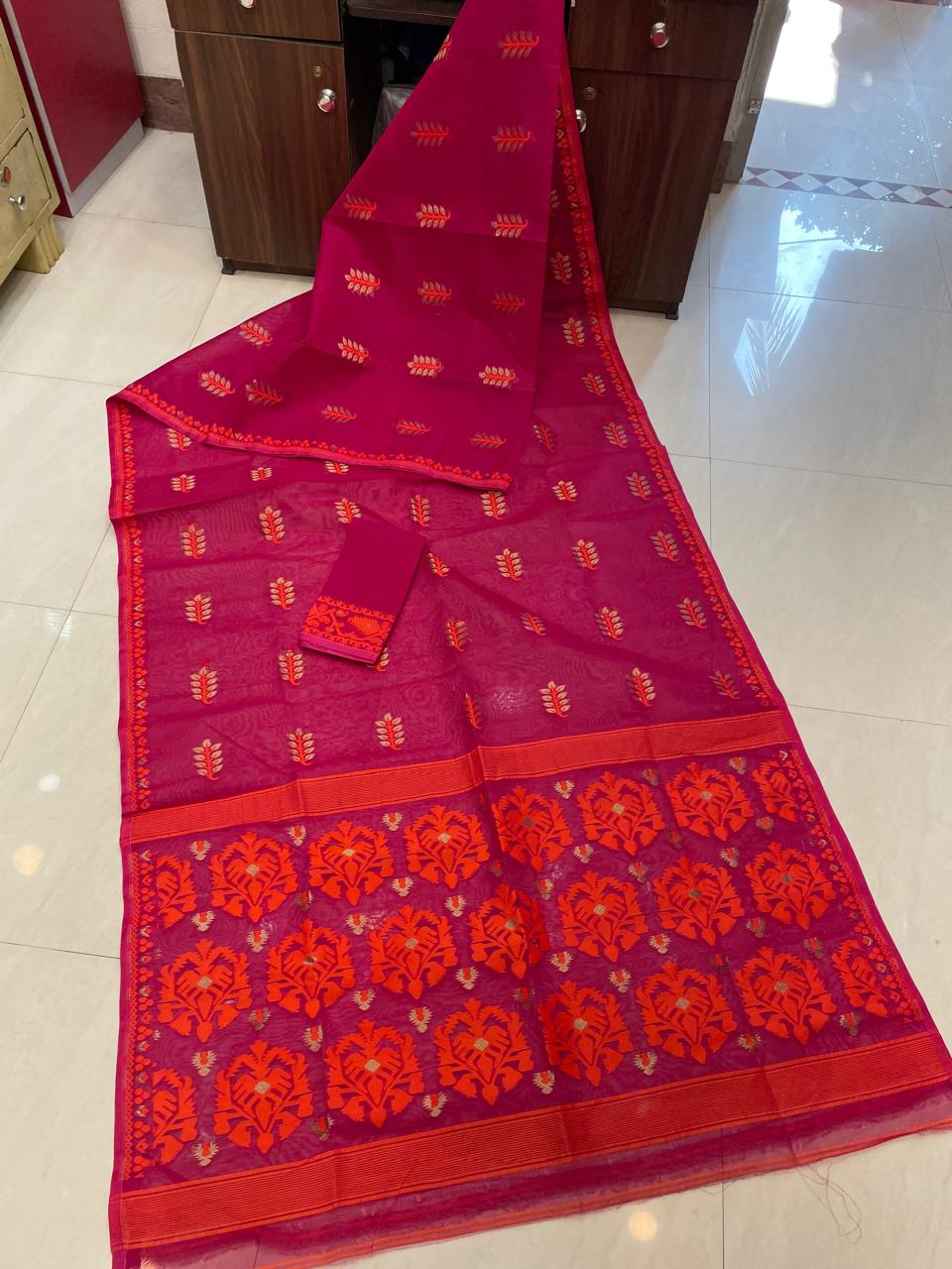 Ful Bagan Dhakai Jamdani Saree