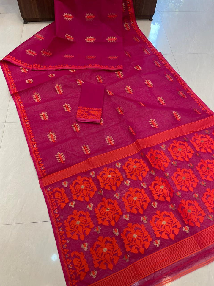 Ful Bagan Dhakai Jamdani Saree