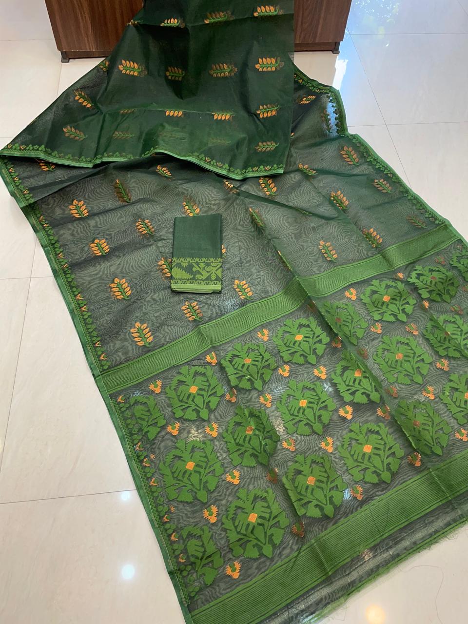 Ful Bagan Dhakai Jamdani Saree