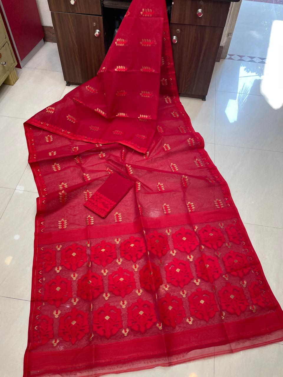 Ful Bagan Dhakai Jamdani Saree