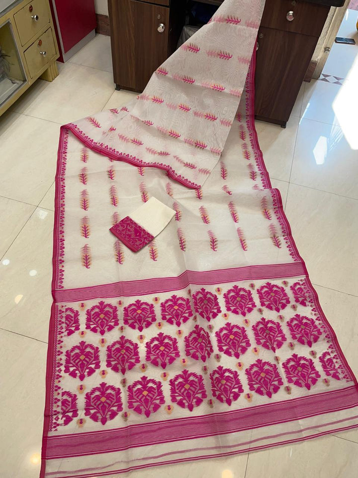 Ful Bagan Dhakai Jamdani Saree