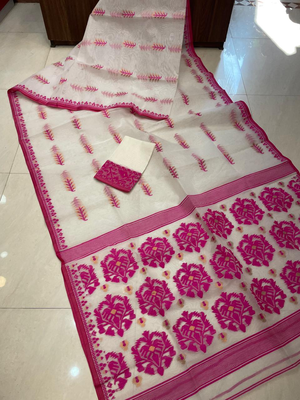 Ful Bagan Dhakai Jamdani Saree