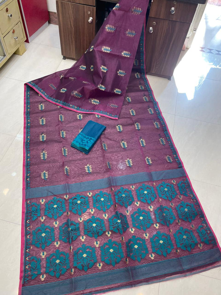 Ful Bagan Dhakai Jamdani Saree