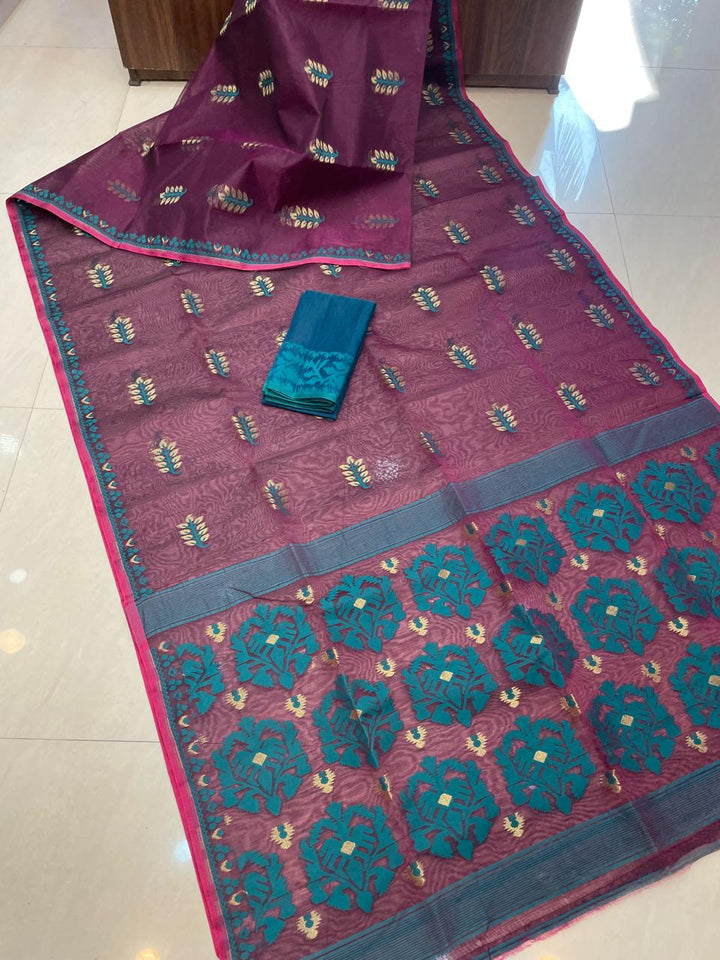 Ful Bagan Dhakai Jamdani Saree