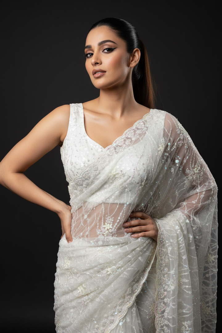 Shine in Silence fancy Silk Saree