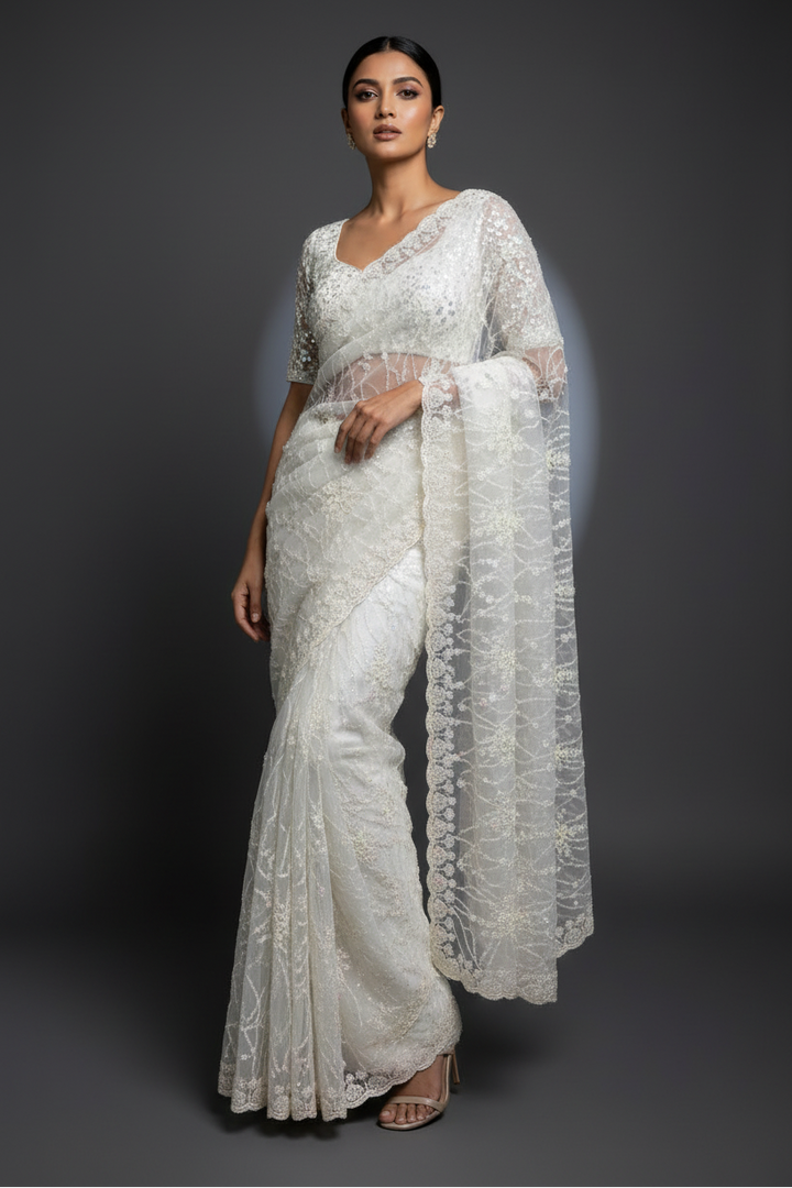 Shine in Silence fancy Silk Saree