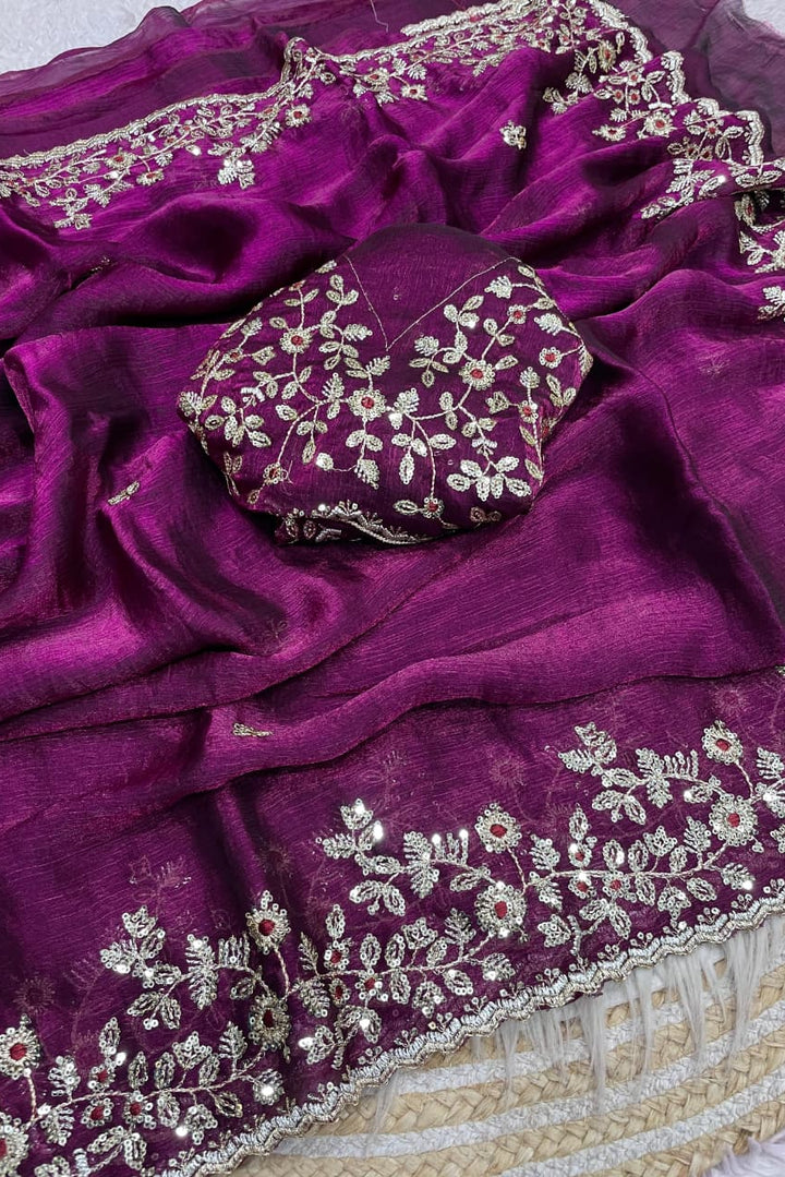 Florise Designer Embroidery Silk Saree