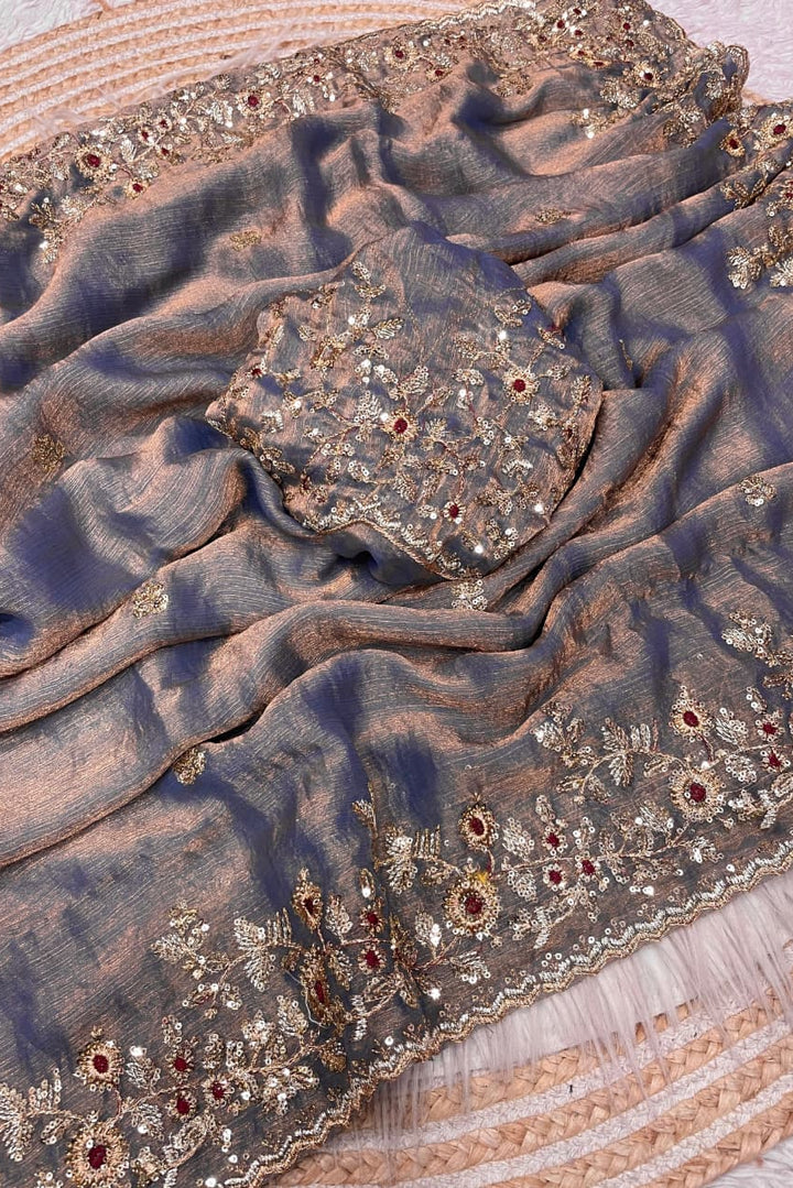 Florise Designer Embroidery Silk Saree