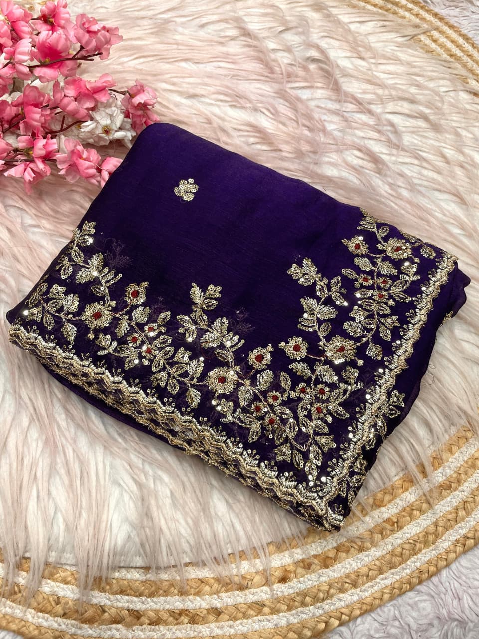 Florise Designer Embroidery Silk Saree