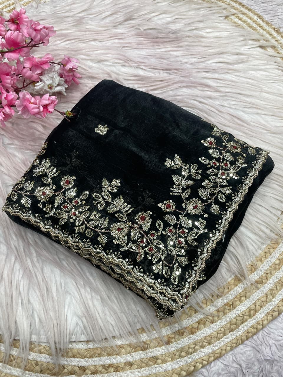 Florise Designer Embroidery Silk Saree