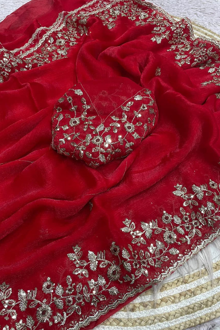 Florise Designer Embroidery Silk Saree