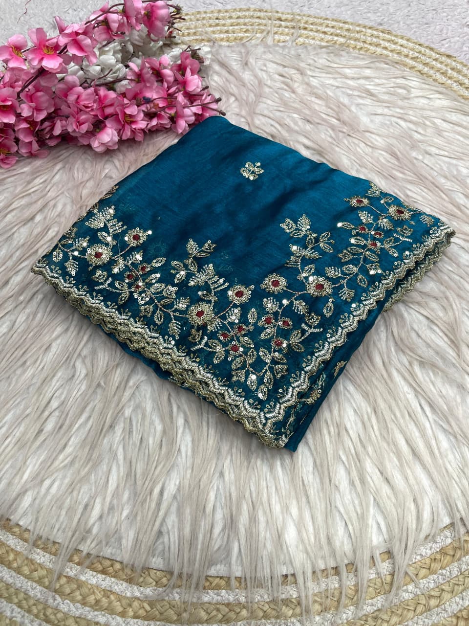 Florise Designer Embroidery Silk Saree