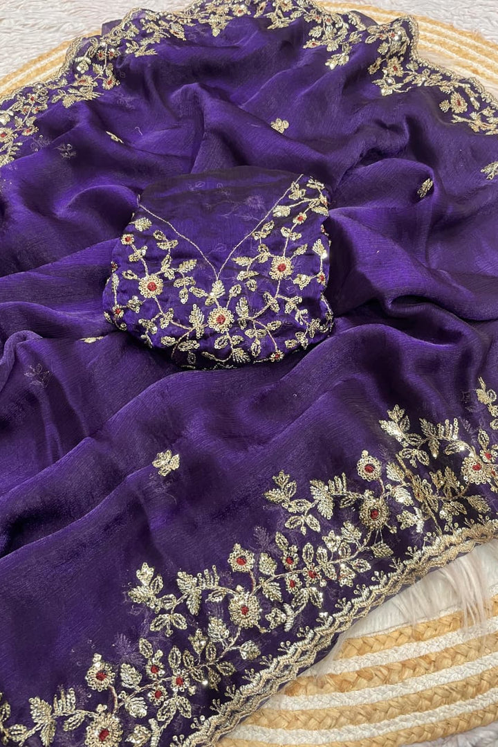 Florise Designer Embroidery Silk Saree
