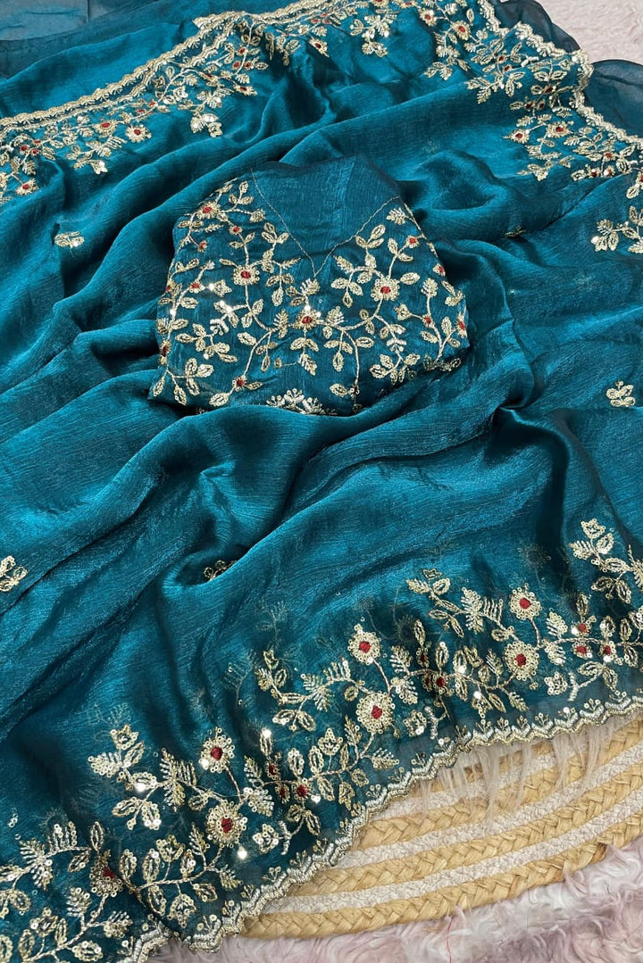 Florise Designer Embroidery Silk Saree