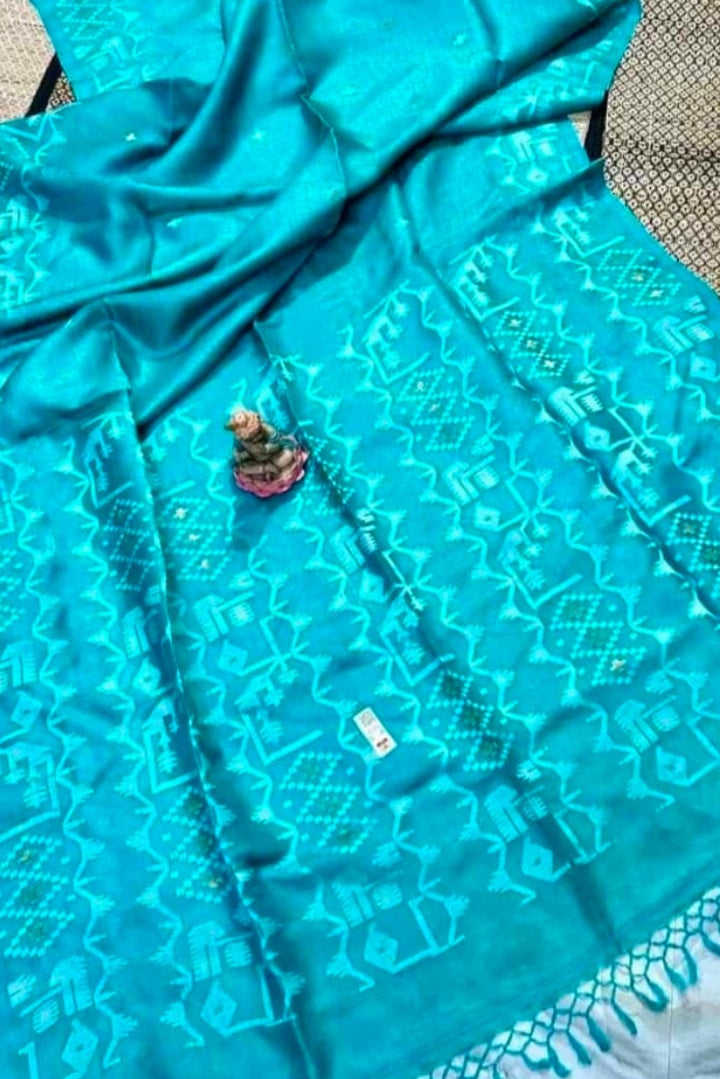 Pranto rekha Gachi Tussar Jamdani Handloom Saree