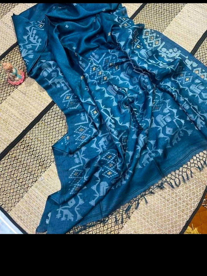 Pranto rekha Gachi Tussar Jamdani Handloom Saree