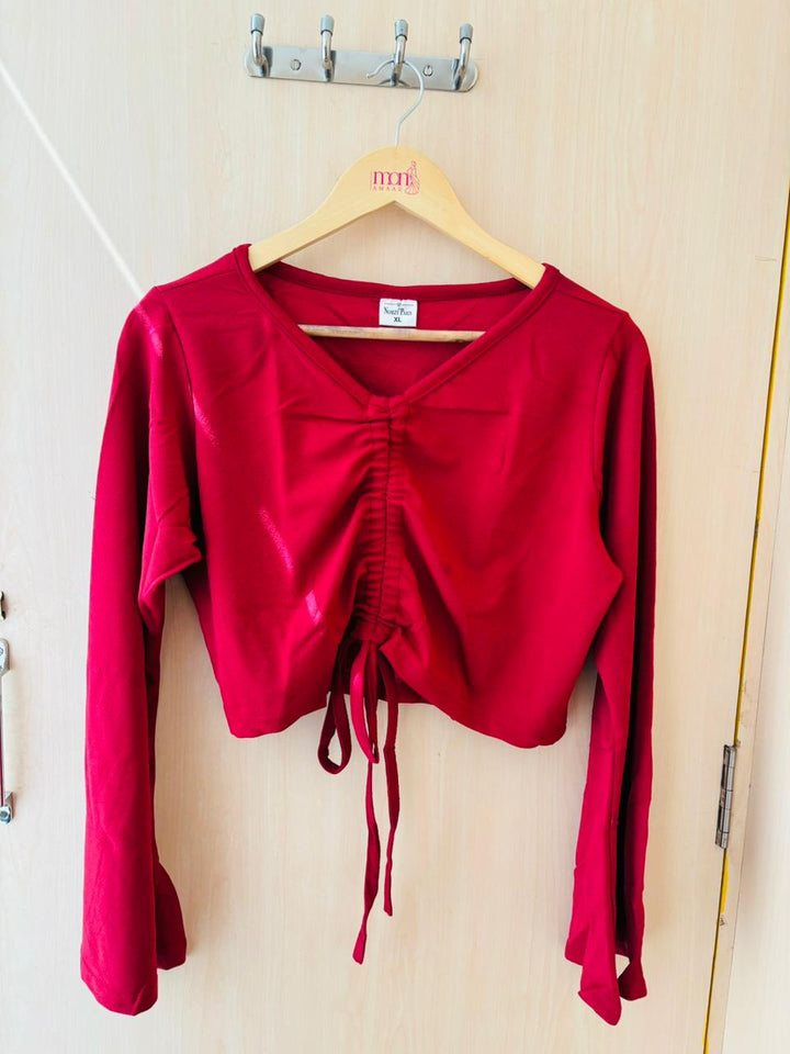 80s Style Crop Western Top