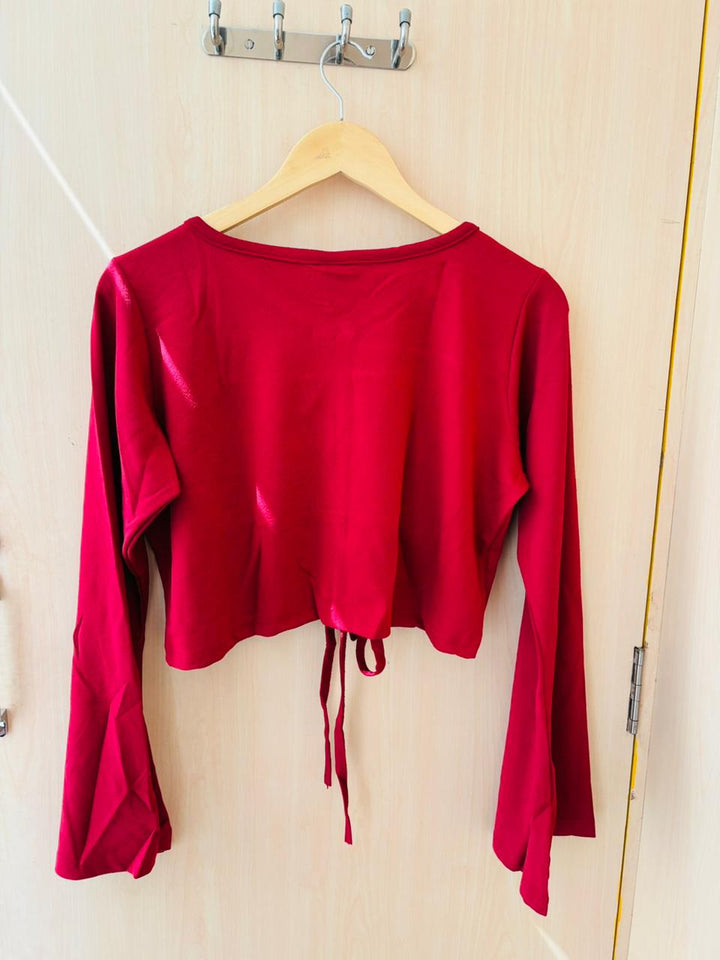 80s Style Crop Western Top