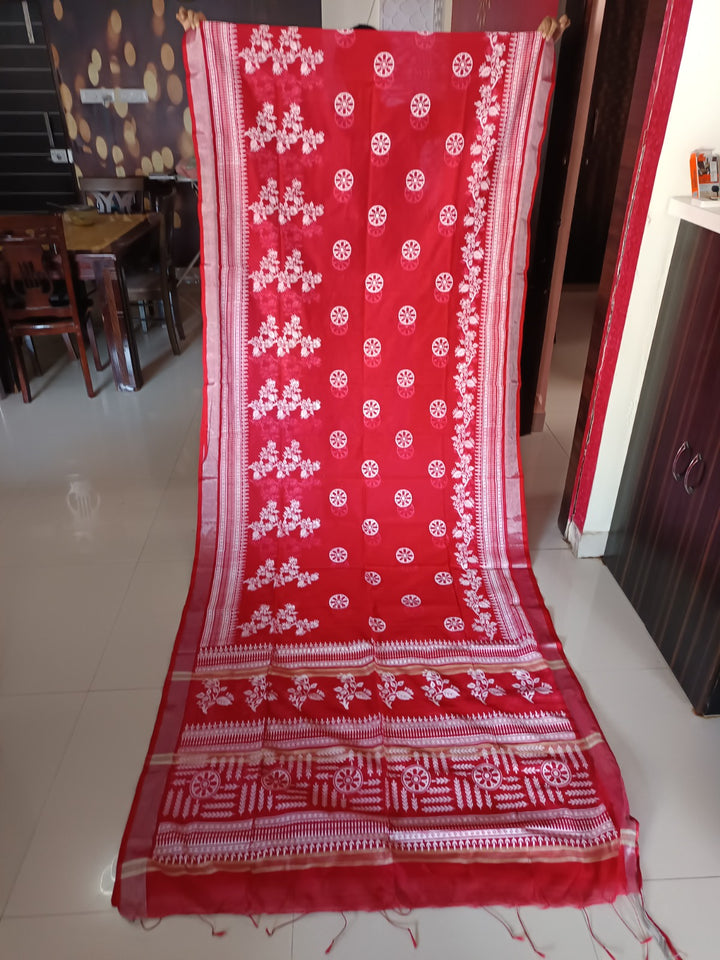Tulir Tan Cotton Silk Saree