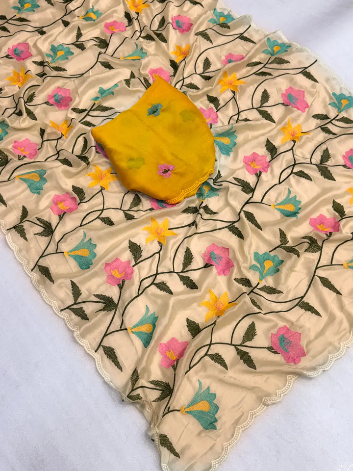 Blossom Tale Rangoli Silk Saree
