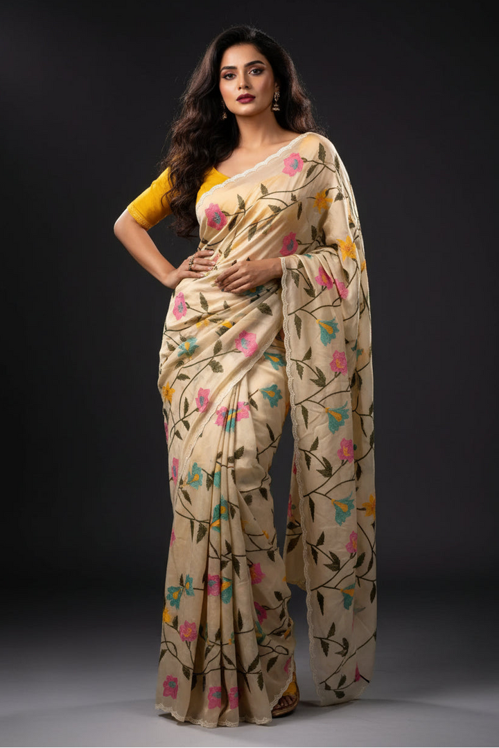 Blossom Tale Rangoli Silk Saree