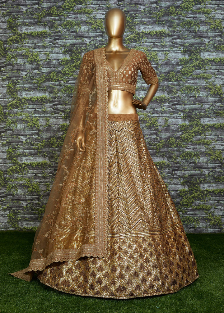 The platinum Gems Designer Net Lehenga