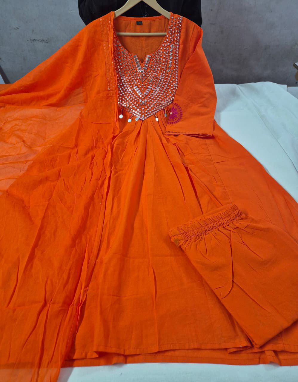 Amethyst Glow Designer Cotton Kurti Set