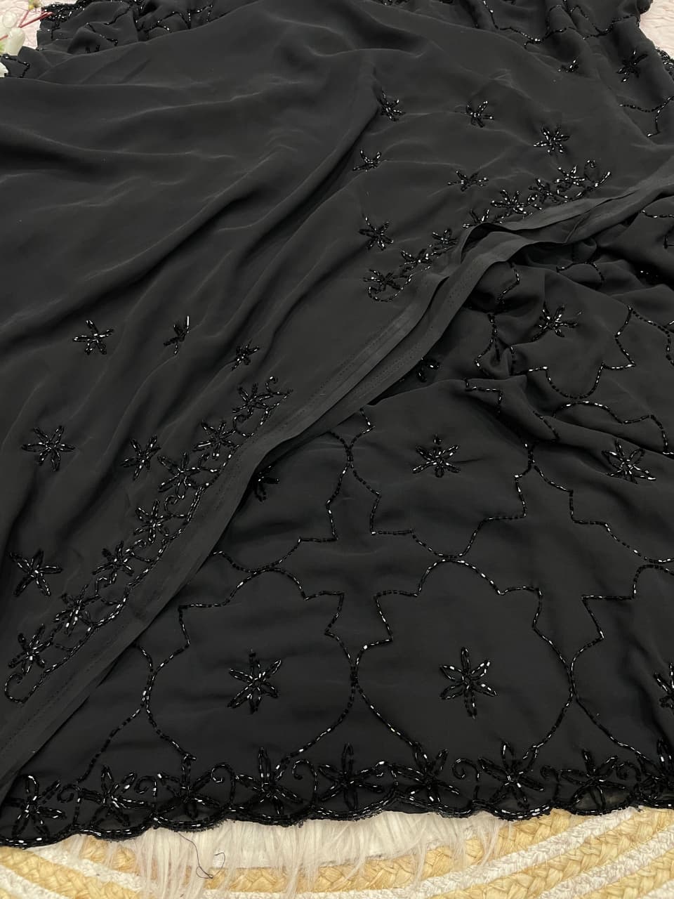 Dark Elegance Georgette Silk Saree