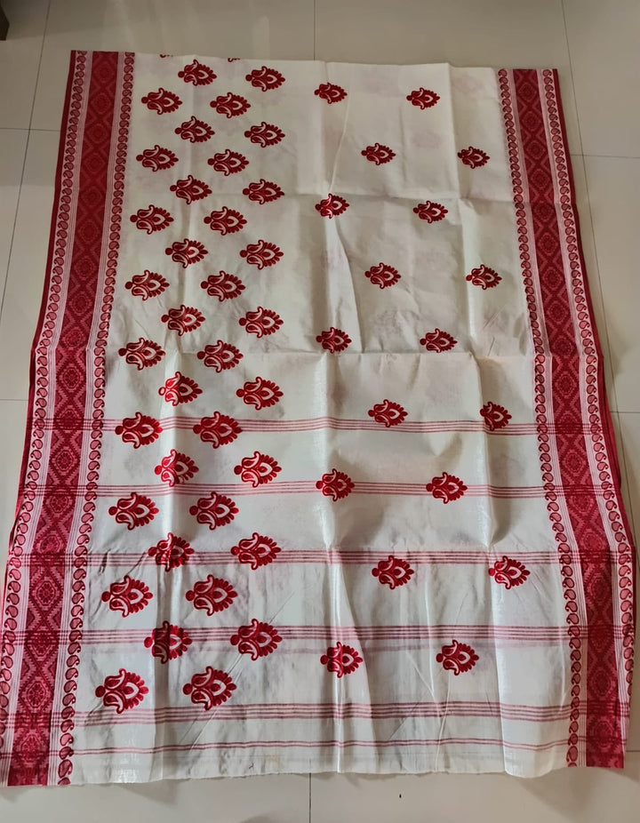 Ashtami Tangail Tant Cotton Saree(Kolka Embroidery)